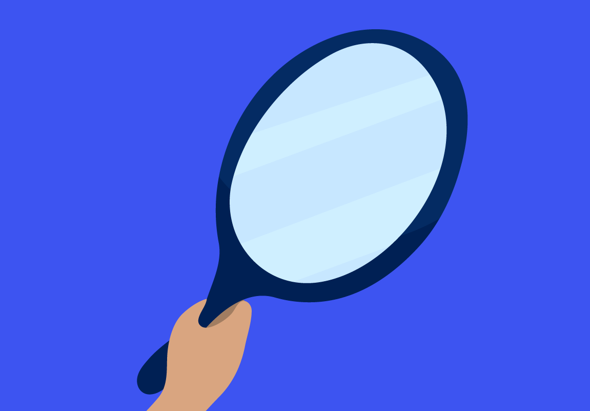 Mit einem kleinen Spiegel können Sie bei Bedarf die laufende Probenahme beobachten.