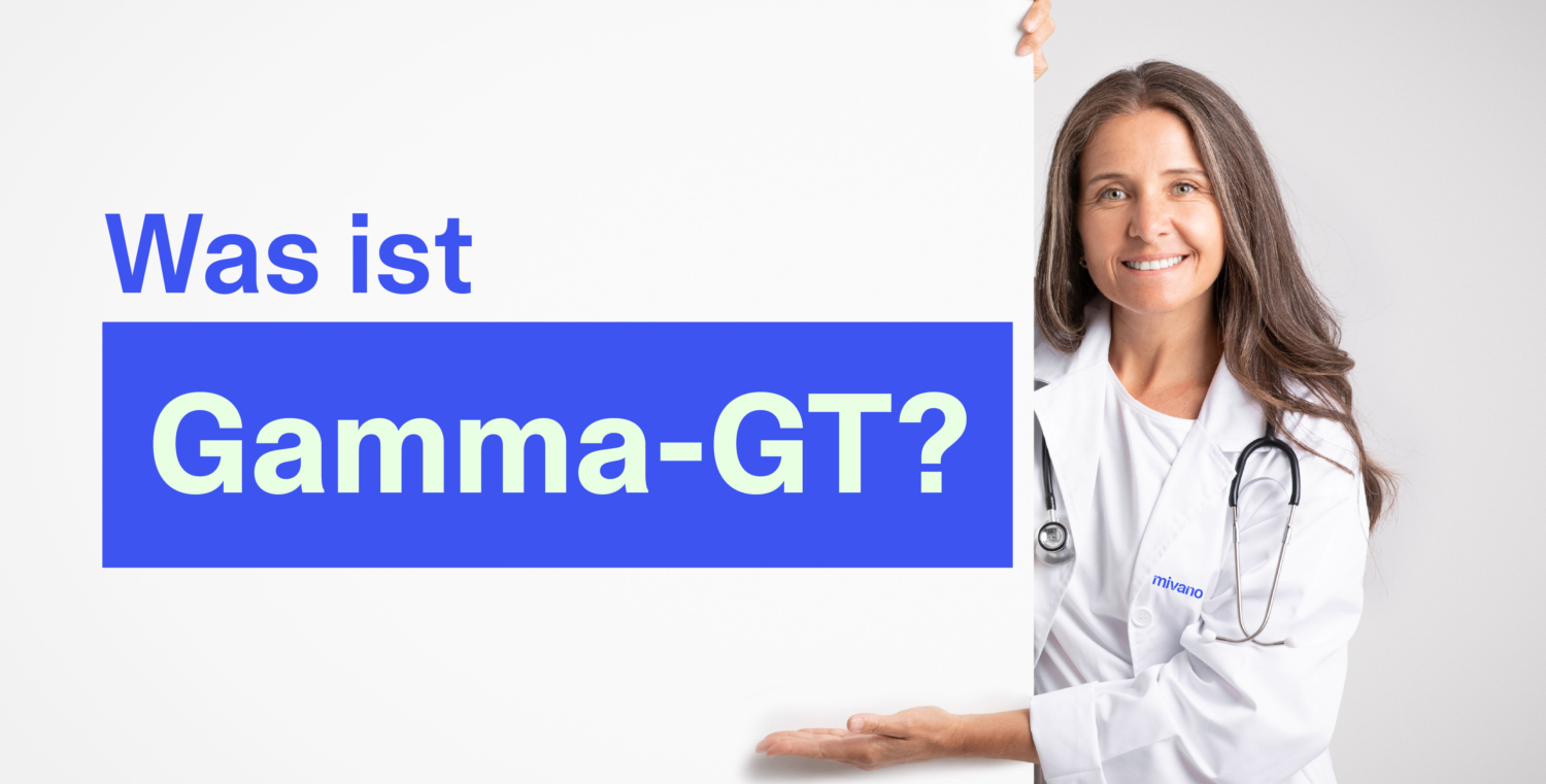 Eine Ärztin präsentiert den Schriftzug: Was ist Gamma-GT?