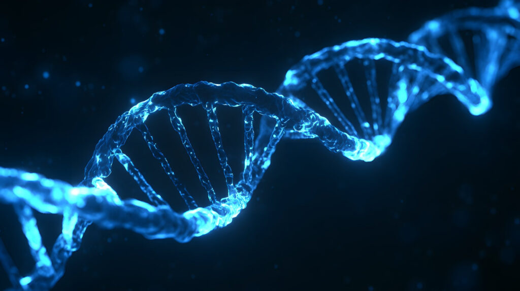 Die DNA-Struktur mit der Doppelhelix.